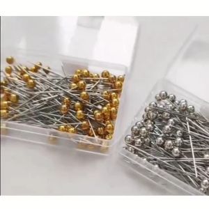 READY STOCK 100pcs Hijab pin Berkepala Metallic Pearl Tudung Hijab Pin Jarum Peniti short pin Multipurpose pin