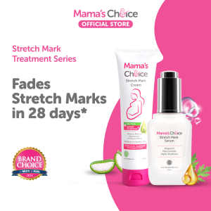 Mamas Choice Stretch Mark Treatment Series (Stretch Mark Cream + Serum) | Natural Maternity Skincare For Pregnant Moms