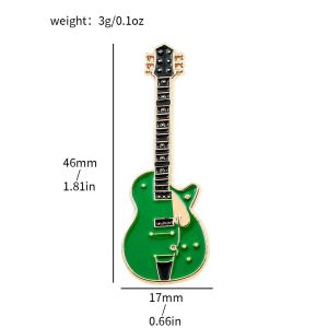 OMQAIO Ban nhạc rock Ghim Cài Đàn ghi ta Hài Hước Hoạt hình Ghim tráng men Đàn ghi ta Trâm cài ve áo Kim loại Huy hiệu ve áo Đàn ghi ta Áo sơ mi denim