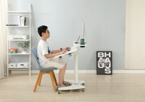 Sit Stand Study Desk with Wheels Adjustable Height and Monitor Shelf