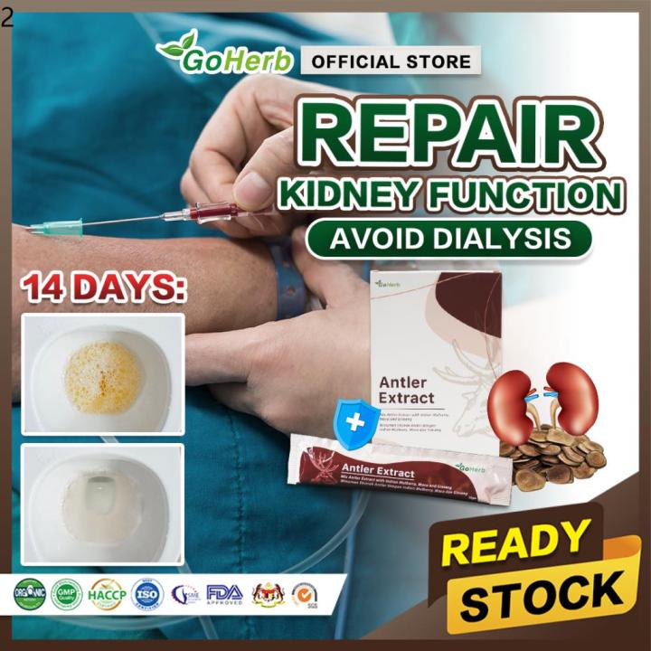 ♦GoHerbAntler Extract 10 Sachets Kidney Supplement Ginseng Maca