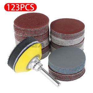 Seametal đổ xô giấy nhám bông 123Pcs 2inch vòng đĩa chà nhám Pad 60-3000 Grit mài mòn Phớt đánh bóng giấy nhám Kit