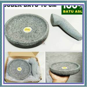 Cobek Batu Asli 💯% Ukuran 20 cm Coet Munthu Penghalus Penumbuk Cobek Rempah Bumbu Cobek Bubut Asli yang telah terbukti kualitasnya