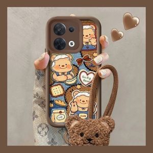 Phone Case Infinix Zero 40 Zero 30 Hot 40i Hot 40 Pro 4G 5G Cute Vintage Butter Bear Soft Casing with Plush Doll Lanyard Lens Protection Shockproof Silicone Soft Cover 2025