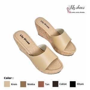 LILY SHOES - Geisha Sandal Wedges Casual Wanita Selop Kokop Casual Trendy Simple Cantik Terlaris