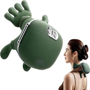 GOODOO Heated Neck Massager Pillow Cordless Deep Tissue 3D Kneading Massager Gift Long Lasting Electric Kneading Massage Pillow for Shoulder Neck
