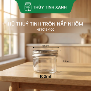 Comco 6 Hũ Thuỷ Tinh Tròn Nắp Nhôm Đựng Sữa Chua Mứt Trái Cây [Nhiều dung tích]