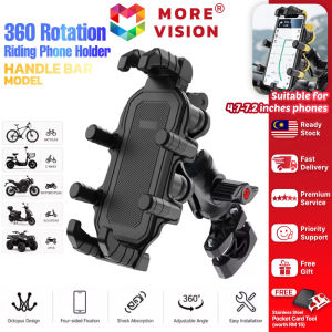 Riding Phone Holder 360 Rotation Shockproof Bicycle Bike Motorcycle Handlebar Mount Anti Shake Vibration Mobile Stand