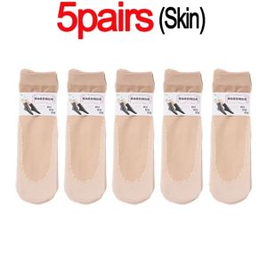 10Pairs Lace Ultrathin Socks Women Summer Breathable Silk Socks Female Mesh Elastic Non-Slip Bottom Splice Ankle Short Sox