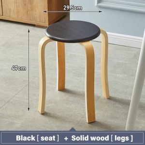 【Bearing 150kg】Dining Chairs Wood Stool Round Computer Desk Chair Cafe Kerusi Convenient Storage Round Stool KERUSI MAKAN Dressing Side Table Seat