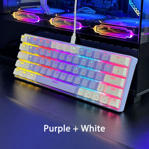 KOA 63-key mechanical keyboard red axis supports wired Bluetooth 2.4G ABS two-color injection molding two-color matching 11 kinds of mixed light 25 keys without flipping compatible with PCs and laptops