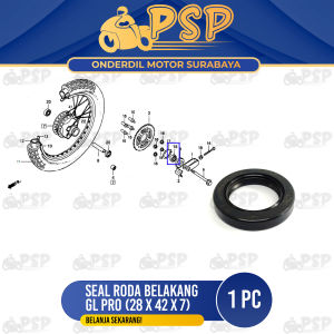 Seal Roda Belakang GL Pro (28x42x7) - Sil Sel Siel Karet Roda Ban Nap Ger Gear Ger Belakang Honda