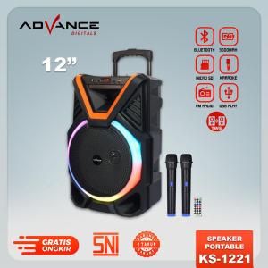 Advance Speaker KS-1221 Wireless Bluetooth Portable 12 Inch Plus Mic Wireless