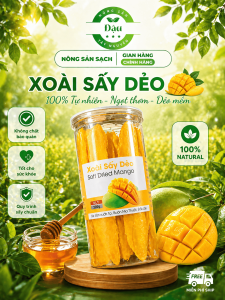 Xoài Sấy Dẻo Ít Đường Thơm Ngon(Lọ 500g)-Trái Cây Sấy Dẻo Mềm Mới Tươi Không Xơ (Đồ Ăn Vặt Healthy)