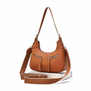 #4561 Korean Minimalist Quality Plain stylish PU leather shoulder sling bag And Underarms Half Moon Bags For Women 2 Way Daily commuter bag