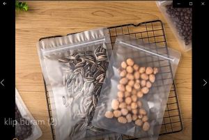 50 Pcs Plastik Klip Buram Flat & Sachet Buram Pouch: Kemasan Makanan, Aksesoris, & Sparepart