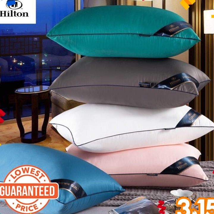 Sleeping Hilton Pillow Viral Bantal Tidur Bantal Hotel bed Black/white/darkblue PP cotton pillow