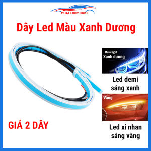 Bộ 2 dây led mí led audi ô tô dài 30cm/45cm/60cm dán đèn xi nhan nháy đuổi led demi oto silicon chống nước nhiều màu