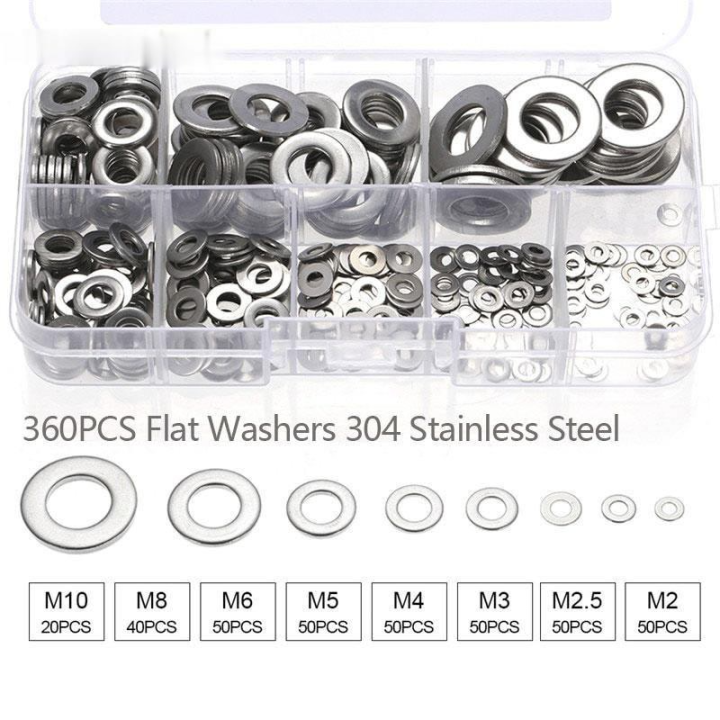 KURUI 1/2\" Stainless Steel Flat Washers, (60 Pcs) Metal Washers For...