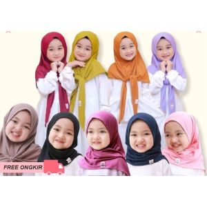 KERUDUNG HIJAB ANAK PEREMPUAN JILBAB INSTAN JERSEY ANAK PEREMPUAN 1 - 7 TAHUN LUCU
