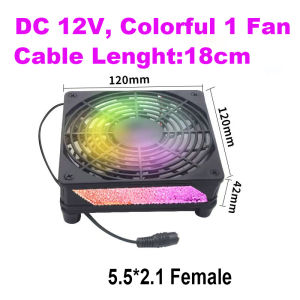 พัดลม USB 120มม. 5V แบบคู่พัดลมระบายความร้อนขนาดใหญ่แบบ DC12V พร้อมสามตัวควบคุมความเร็วสำหรับเราเตอร์กล่องทีวีไมโครคอมพิวเตอร์และอุปกรณ์อิเล็กทรอนิกส์อื่น