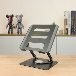 🔥 SG READY STOCK🔥 360° Rotation Aluminum Laptop Stand Metal Desk Notebook Stand Office Rotatable Laptop Stand