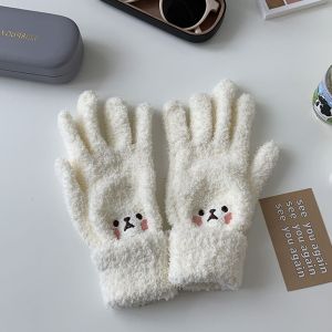 huiheyu winter gloves for women手套保暖sarung tangan perempuan gloves winter冬天手套gloves for women winter winter hand glove for women Soft Simple Plus Velvet Autumn And Winter Bear Knitted Gloves Full finger Gloves Wool Mittens Touch Screen Gloves Female Gloves