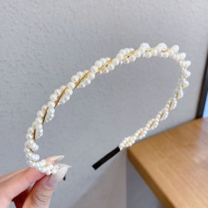 Fashion Woman Bow Headwear Beaded Korean style Pearl Headband Hair Band Hair Hoop Hair Accessories