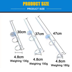 Eixiu Sea Rod Holder Casting Rod Ground Plug 30 37 47cm Holder Simple Outdoor Fishing Rod Holder Double Circle Ground Plug Holder