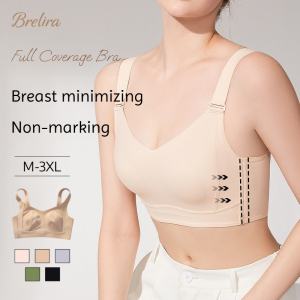 『Brelira』Wireless Bra High Support Push Up Bra Full Cup Minimizer Seamless Anti-Sagging Wide Straps Breathable Large Size Women Lingerie