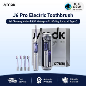JlMOK J6 Pro Electric Toothbrush Teeth Cleaning– Brushless Motor 3+1 Cleaning Modes IPX7 Waterproof 180-Day Battery Type-C Fast Charging Space Capsule Design
