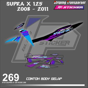 SUPRA X125 2008-2011 (COD) STIKER STRIPING MOTOR HONDA SUPRA X125 HOLOGRAM DAN TRANSPARAN