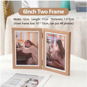 6/8Inch Wooden Foldable Photo Frame Desktop Album Set Double/Triple Folding Frame Table Decor