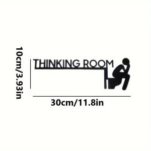 1pc Modern Metal Toilet Door Sign - Thinking Room Wall Mount Sculpture Home Decor Artwork Decorative Door Frame Pendant for Interior Decoration