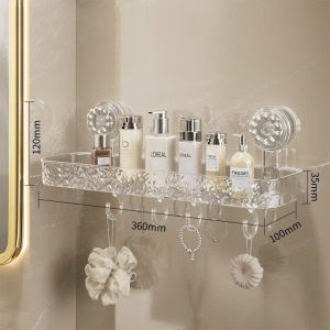 Kệ Nhà Tắm Đa Năng Cốc Hút Chân Không Chịu Lực Tốt Kệ Nhựa Mica Trong Suốt Chống Thấm Nước Bền Bỉ