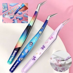 OURTOUR Thép không gỉ Nhíp thủ công chính xác Chống tĩnh điện Độ chính xác cao Kẹp gắp mi giả  Tay cầm chống trượt Kìm nối mi Thiết kế cảnh quan thu nhỏ