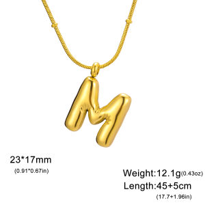 SKYRIM Fat Cute 26 Letters Necklace Bead Chain Women Girls Necklace Jewelry Gift