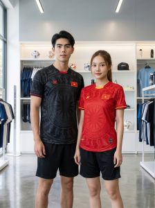 Bộ Quần Áo Đá Bóng Việt Nam AMAC Siêu Đẹp Đồ Đá Banh Thể Thao Nam Nữ Thun Caro Thoáng Mát