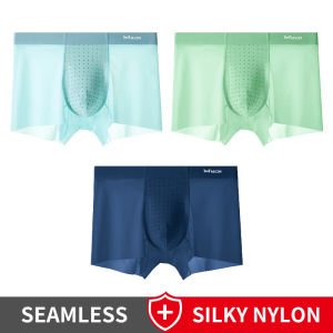 CMENIN 3Pcs ผ้าไหมน้ำแข็งบางผู้ชายกางเกงบ็อกเซอร์กางเกงขาสั้นชุดชั้นในที่สะดวกสบาย Graphene Antibacterial ตาข่ายชุดชั้นในนักมวยสำหรับผู้ชาย MRY022