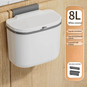 Wall mounted garbage binhousehold cabinet door kitchen and bathroom with lidlarge capacitynon perforated garbage bin