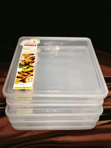 Reusable Graham Bar Food Container/Trasparent Square Food Storage/Clear Food Saver/Graham Bar Tupperware/Packing Lunch Box/Dough Container/Food Storage/Stackable Microwave Square Shape Pastry Food Storage/Multipurpose Food Keeper/Lunch Box/Baunan/ Plastic