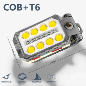 1800W LED COB Flashlight with Magnet Searchlight TYPE-C Charging Work Light for Car Repairing Outdoor Camping Torch Power Bank