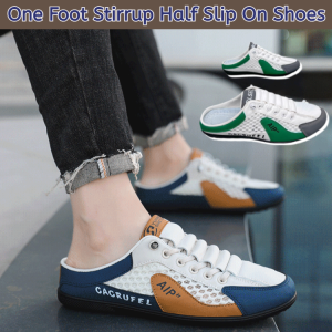 Baotou One Foot Stirrup Half Slip On Shoes Breathable Non-Slip Lazy Half Slipper Flat Half Slippers Loafer Sports Shoes 39-44