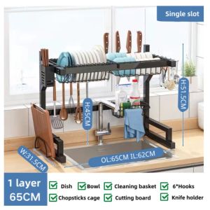 Lunn Stainless Steel Rak Dapur Stainless Steel Sink Dish Rack Rak Pinggan Sinki Dish Drainer Rak Kitchen Organiz
