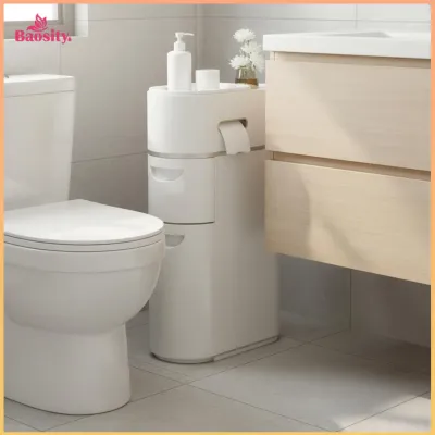 Baosity Installation-No-Cost Slim Narrow-Space Storage Cabinet Space Saving Bathroom Narrow-Space Cabinet Large Capacity Bathroom Drawer Unit Sturdy for Bedroom