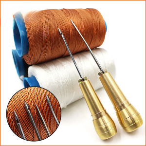 Detachable Sewing Shoe Repair Tool Awl Leather Craft Kit Tools with 3 Needles / Thread Spool for Choices