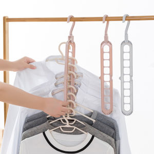 Hanger Multifungsi Serbaguna 9 Lubang - Gantungan Baju Fleksibel Warna Pastel