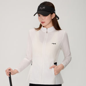 ด้วยแขนยาวเสื้อผ้าผู้หญิงสไตล์กอล์ฟใหม่สำหรับฤดูหนาวและฤดูใบไม้ร่วงคอปกตั้งปิดซิปการออกแบบให้เข้ารูปเอวทันสมัยมีสไตล์พอดีกับและสะดวกสบายคุณภาพสูงกลางแจ้งลำลองกางเกงสไตล์กีฬา