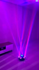 LAMPU DISKO MOVING SPIDER 10X10W FULLCOLOR BEE EYE EFFECT RG LASER SHOW SIX ARM CYCLONE LIGHT