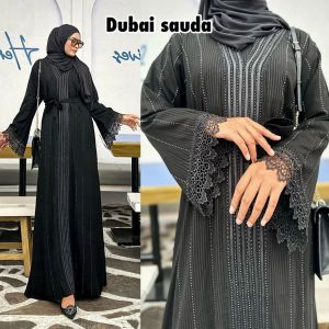 Abaya Dubai Hitam Gamis Dress Maxi Arab Saudi Simpel Elegant